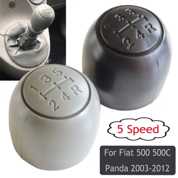 5 Hız Yeni Araba Styling Vites manüel vites topuzu Vites Kolu Hentbol Fiat 500 İçin 500C Panda 2003-2012 Deri Gaiter Boot