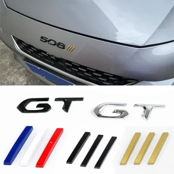 Araba Styling Arka Bagaj Amblem Sticker Ön Kaput Rozeti Çıkartmaları GT Logo 4008 5008 3008 2008 308 408 Dekoratif Şeritler