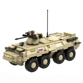 BTR-80 Askeri Silah Yapı Taşları Oyuncak 8x8 Tekerlekli Amfibi Zırhlı Araç Personel Taşıyıcı btr80 Tuğla Seti Hediye