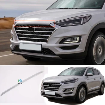 Hyundai Tucson 2019 2020 2021 için Araba Styling için ABS Krom Ön Kaput Kapağı Kalıp Şerit Kapağı Trim Oto Aksesuarları