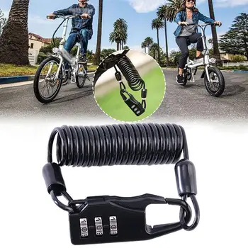 Kask Kilidi Taşınabilir Çelik Kablo Kilidi 3 Haneli Şifre Bisiklet Dağ Kilidi Bisiklet Kilidi Bisiklet Kombinasyonu Aksesuarları Tel O O9U0