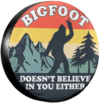 Lastik kapak Bigfoot Barış Yedek Lastik Komik Bigfoot Çam Ağacı Vahşi Retro jant kapağı Evrensel Koruyucu Toz Geçirmez Güneş Geçirmez