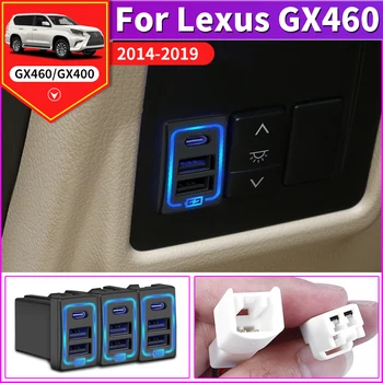 Lexus için GX460 2014-2019 2018 2017 USB Şarj Fişi PD Tipi C Hızlı Şarj Arayüzü GX 460 İç Modifikasyon Aksesuarları