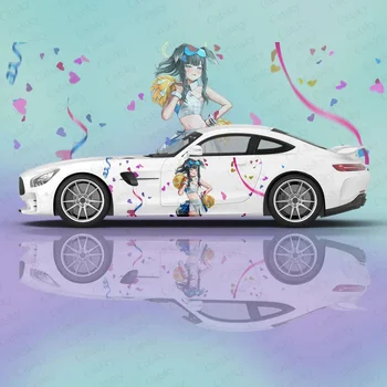 Nekozuka Hibiki Mavi Arşiv anime Araba Çıkartması koruyucu film Vinil Yan Grafik Sarma Aksesuarları Boyama Araba Sticker
