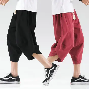 Streetwear Çapraz Pantolon erkek Harajuku Rahat harem pantolon Erkek Baggy Yüksek Kaliteli Jogger Sweatpants Kadın Büyük Boy Yaz M-5XL