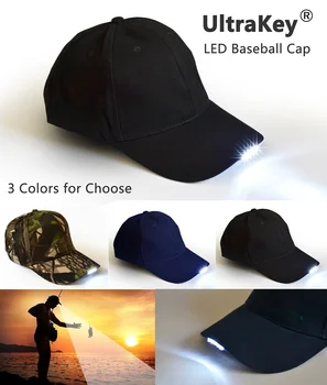 Süper parlak LED Kap karanlıkta parlayan Okuma Balıkçılık Koşu LED ışıkları Spor Şapka beyzbol kapaklar 5 LED ışıkları şapkalar