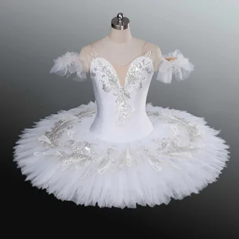 Yetişkin Çocuklar Klasik Profesyonel Bale Tutu Beyaz Kuğu Gölü Gözleme Tutu Balerin Parti Dans Kostümleri Bale Elbise Kız Kadın