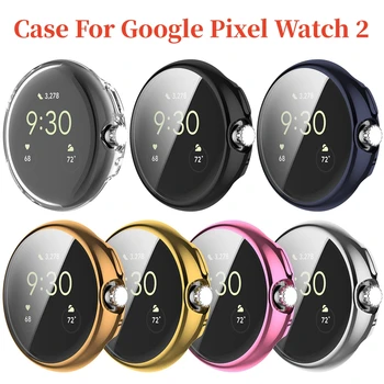 Yumuşak TPU Kılıf Google Pixel İçin İzle 2 Smartwatch Tampon Tam Kapak Ekran Koruyucu Aksesuarları Google Pixel İçin Watch2 Kabuk