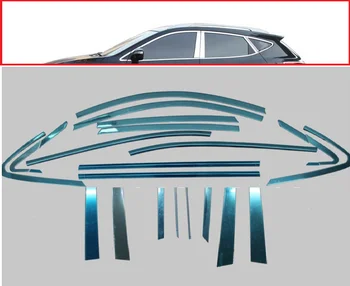 Yüksek kaliteli tam pencere Araba styling paslanmaz çelik Şeritler Araba Pencere Döşeme Dekorasyon Aksesuarları Hyundai IX35 2010-2017