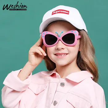 Çocuklar Kızlar İçin Güneş Gözlüğü Polarize Kalp Karikatür Kelebek güneş gözlüğü Durumda Güzel Tonları Kızı UV400 Koruma Gafas De So